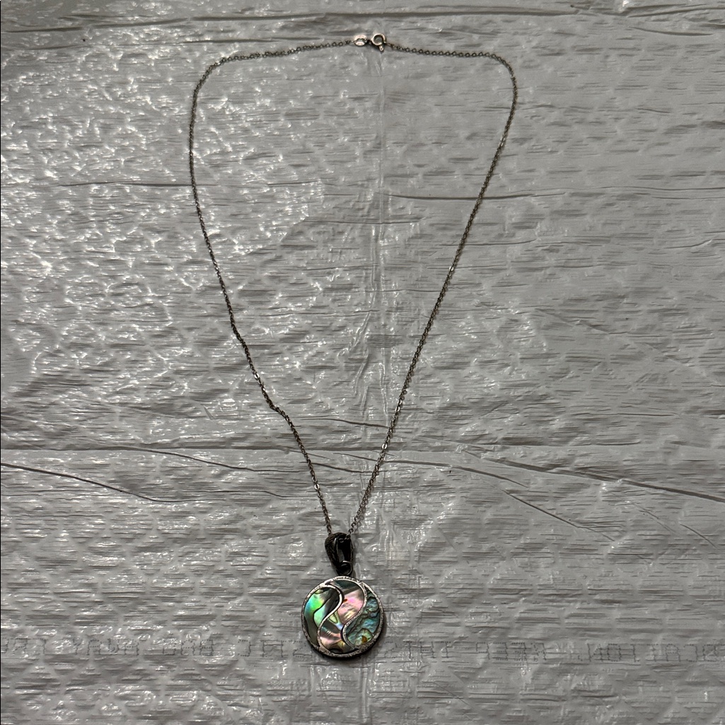 Chic Silver Necklace With Multicolor Pendant